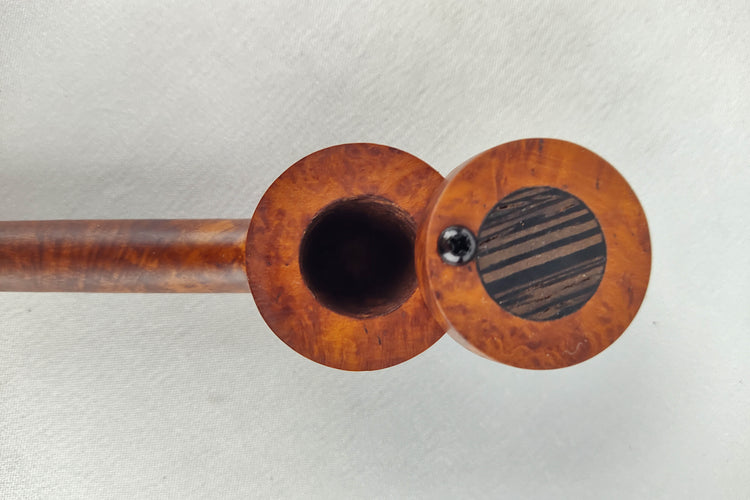 Slender Briarwood Smoking Pipe with a Wenge Inlayed Cap