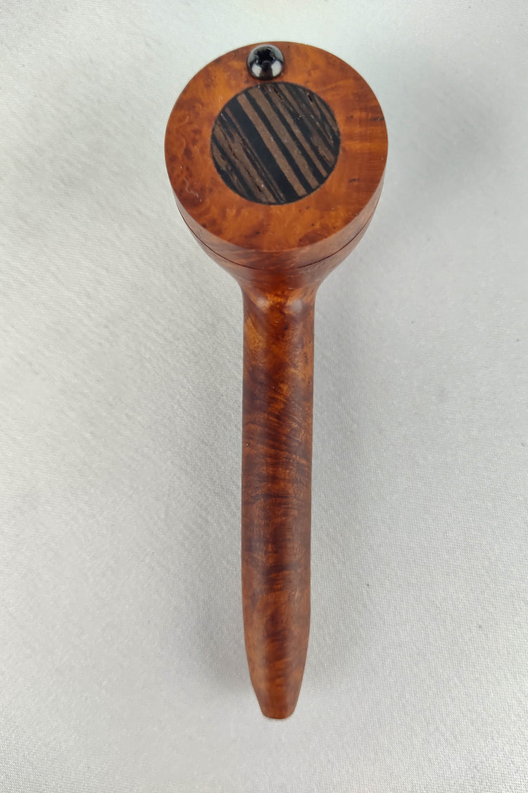 Slender Briarwood Smoking Pipe with a Wenge Inlayed Cap