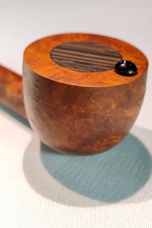 Slender Briarwood Smoking Pipe with a Wenge Inlayed Cap