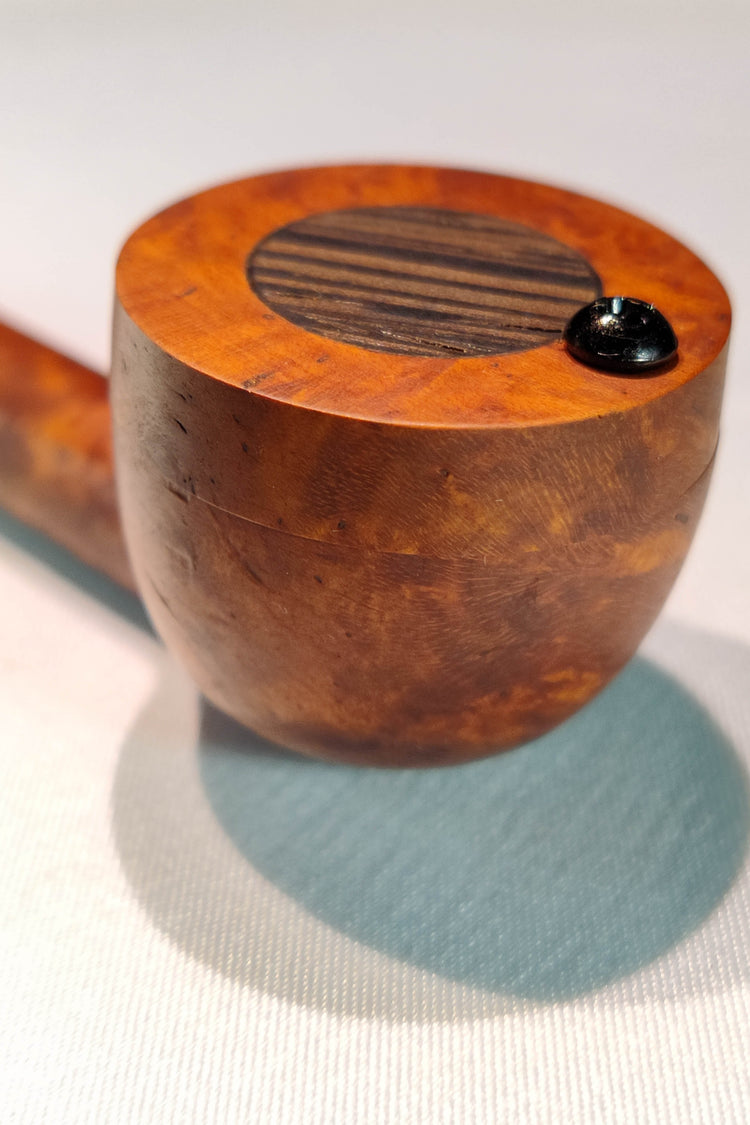 Slender Briarwood Smoking Pipe with a Wenge Inlayed Cap