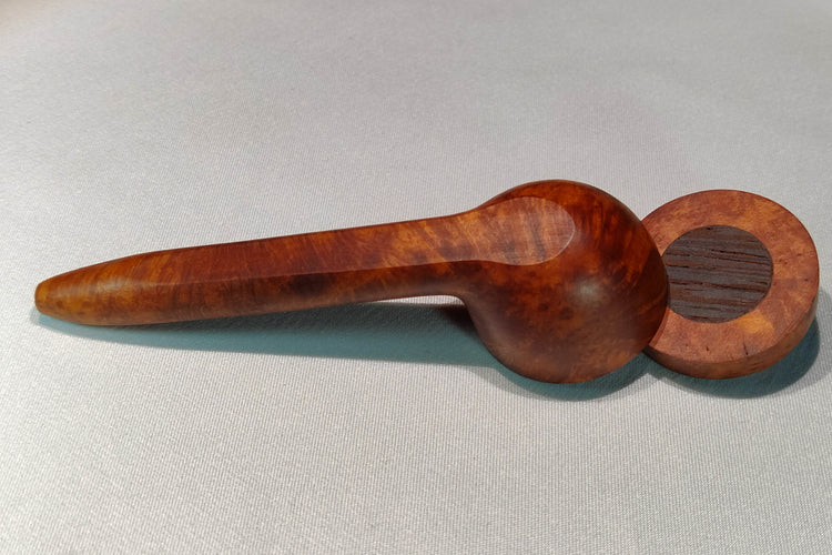 Slender Briarwood Smoking Pipe with a Wenge Inlayed Cap