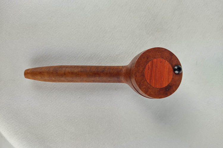 Slender Briarwood Smoking Pipe with Padauk Inlayed Cap