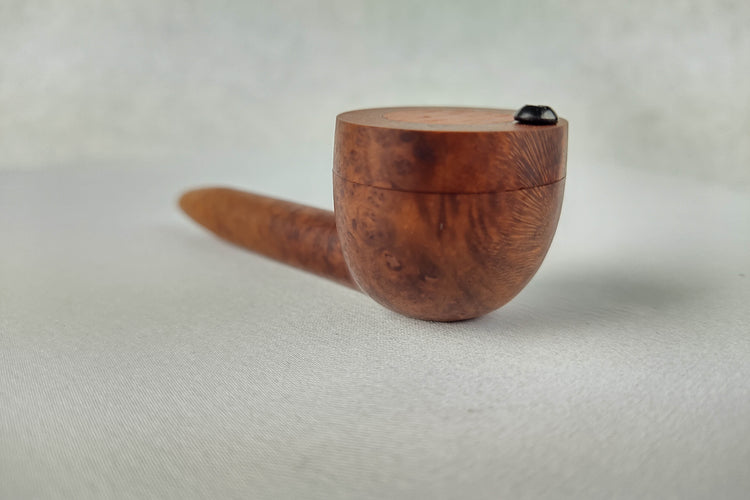 Slender Briarwood Smoking Pipe with Padauk Inlayed Cap