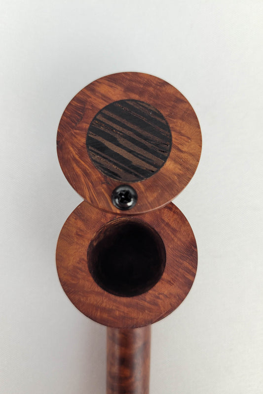 Slender Briarwood Smoking Pipe with a Wenge Inlayed Cap