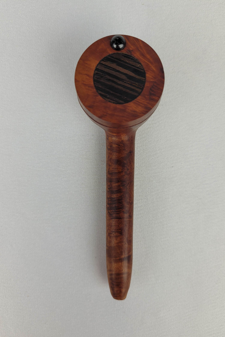 Slender Briarwood Smoking Pipe with a Wenge Inlayed Cap