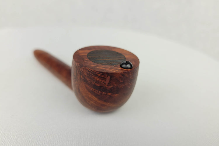 Slender Briarwood Smoking Pipe with a Wenge Inlayed Cap