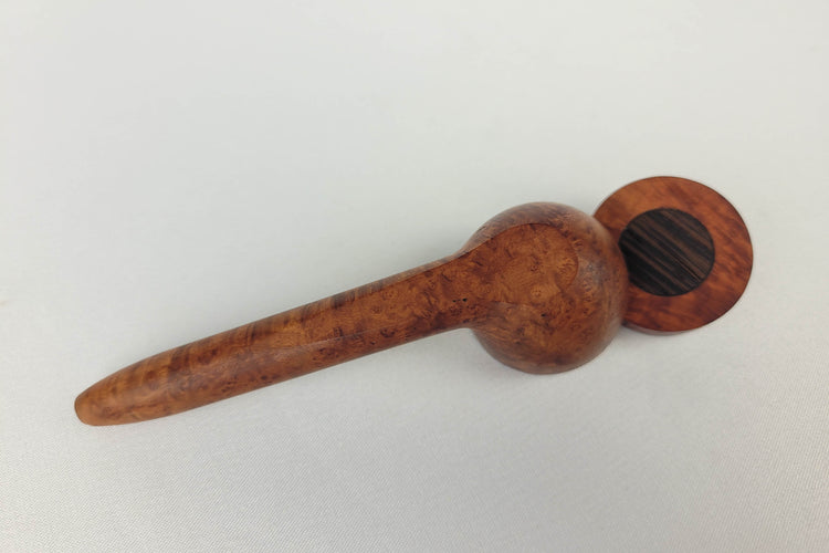 Slender Briarwood Smoking Pipe with a Wenge Inlayed Cap