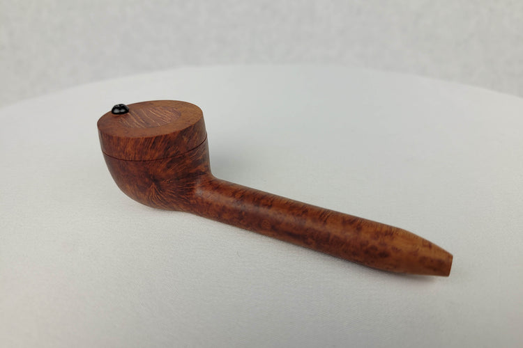 Slender Briarwood Smoking Pipe with Bubinga Inlayed Cap