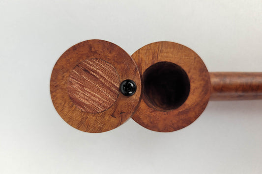 Slender Briarwood Smoking Pipe with Bubinga Inlayed Cap