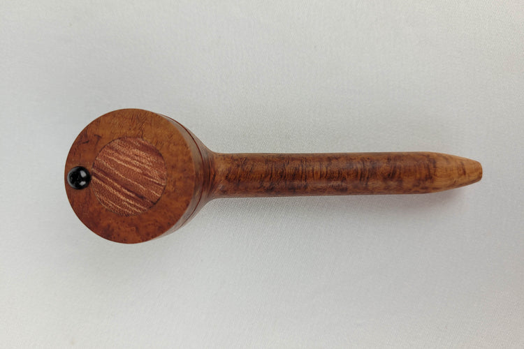 Slender Briarwood Smoking Pipe with Bubinga Inlayed Cap