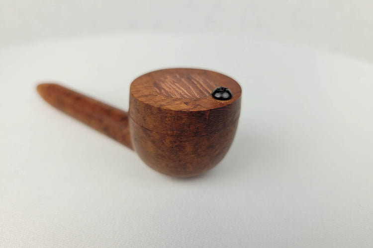 Slender Briarwood Smoking Pipe with Bubinga Inlayed Cap