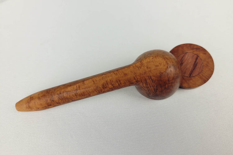 Slender Briarwood Smoking Pipe with Bubinga Inlayed Cap