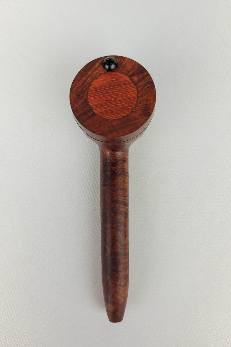 Slender Briarwood Smoking Pipe with Padauk Inlayed Cap