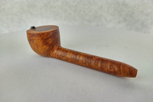 Slender Briarwood Smoking Pipe with Purpleheart Inlayed Cap