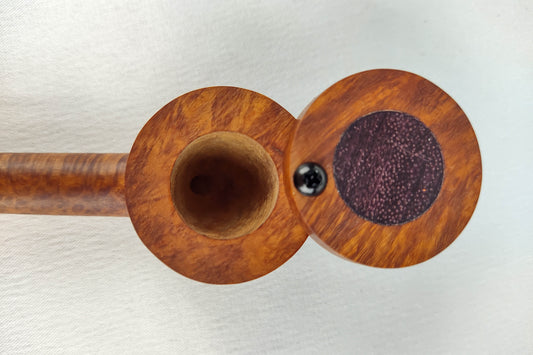 Slender Briarwood Smoking Pipe with Purpleheart Inlayed Cap