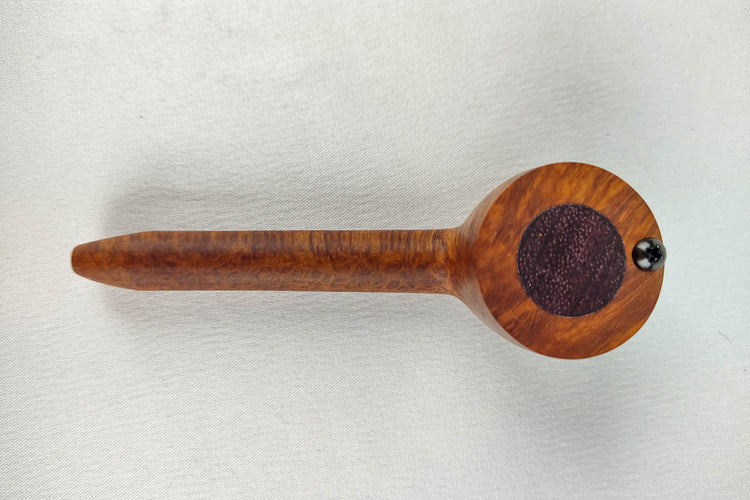 Slender Briarwood Smoking Pipe with Purpleheart Inlayed Cap