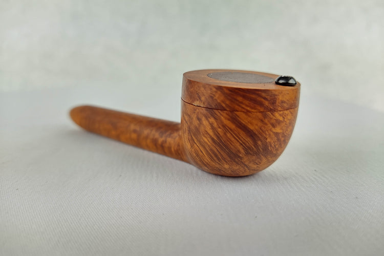 Slender Briarwood Smoking Pipe with Purpleheart Inlayed Cap