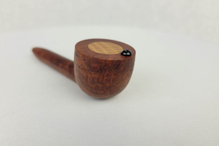 Slender Briarwood Smoking Pipe with Beechwood Inlayed Cap