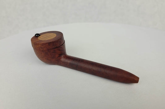 Slender Briarwood Smoking Pipe with Beechwood Inlayed Cap