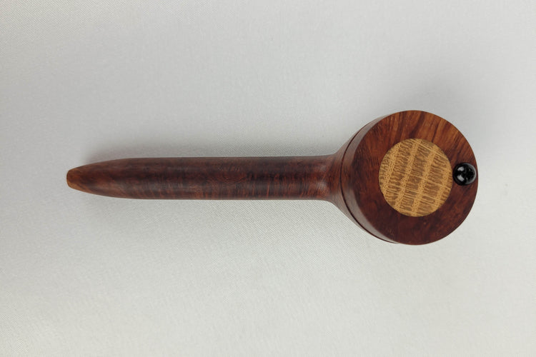 Slender Briarwood Smoking Pipe with Beechwood Inlayed Cap