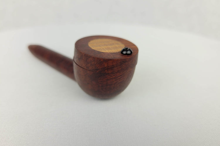 Slender Briarwood Smoking Pipe with Beechwood Inlayed Cap