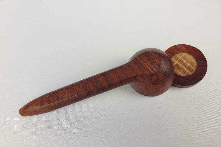 Slender Briarwood Smoking Pipe with Beechwood Inlayed Cap