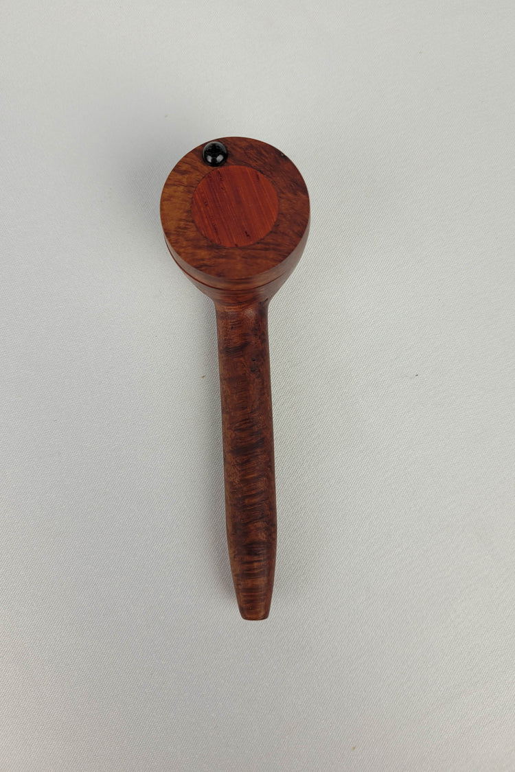 Slender Briarwood Smoking Pipe with Padauk Inlayed Cap