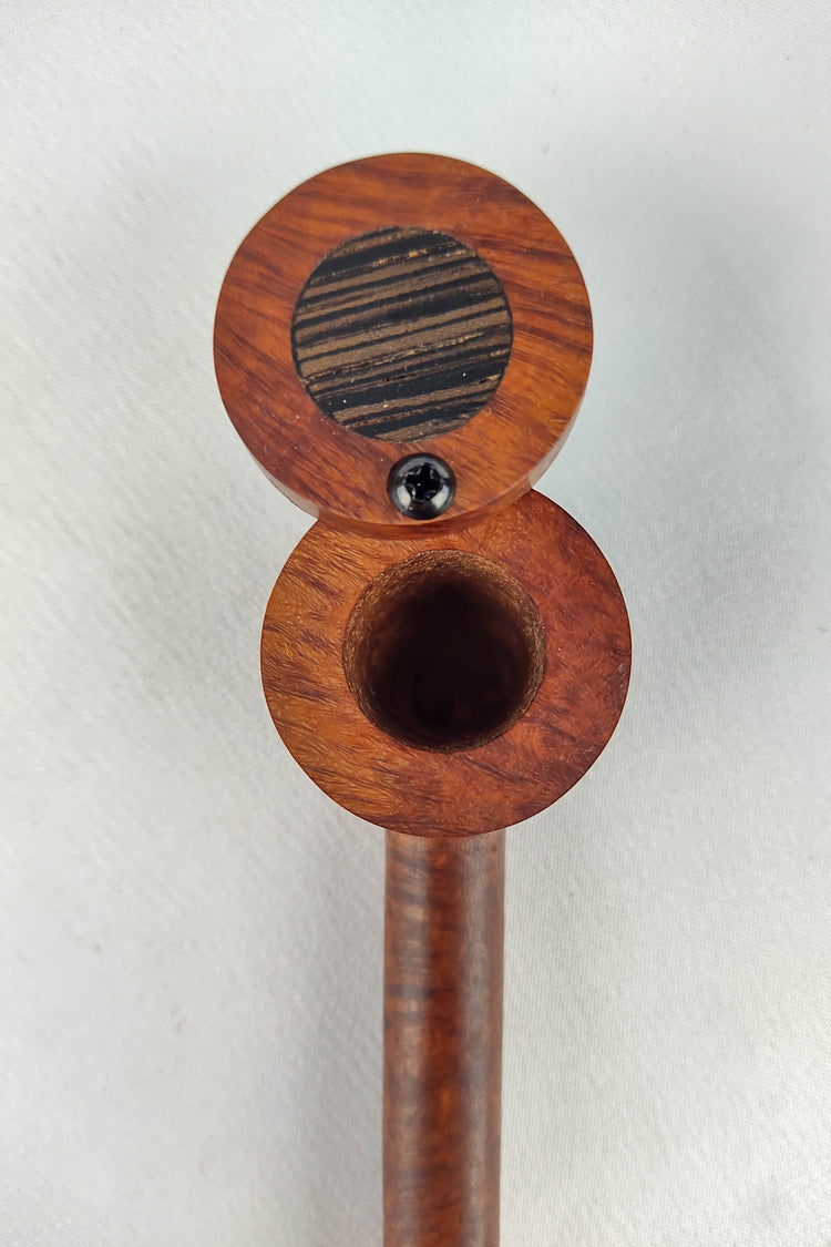 Slender, Small Bowl, Briarwood Smoking Pipe with a Wenge Inlayed Cap