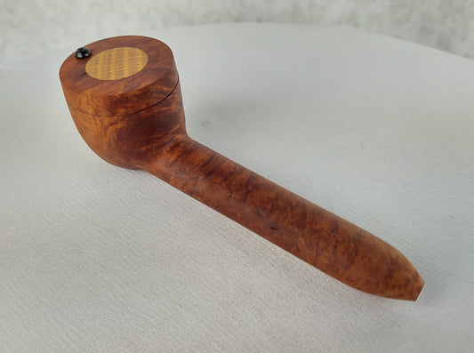 Briarwood Long Stem Smoking Pipe with Beechwood Inlayed Cap