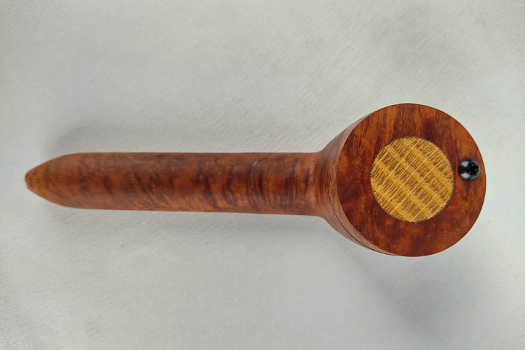 Briarwood Long Stem Smoking Pipe with Beechwood Inlayed Cap