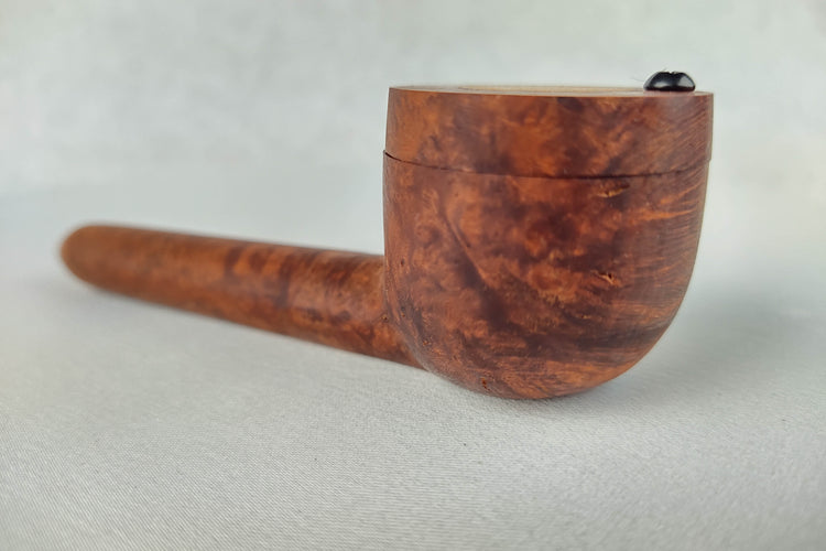 Briarwood Long Stem Smoking Pipe with Beechwood Inlayed Cap