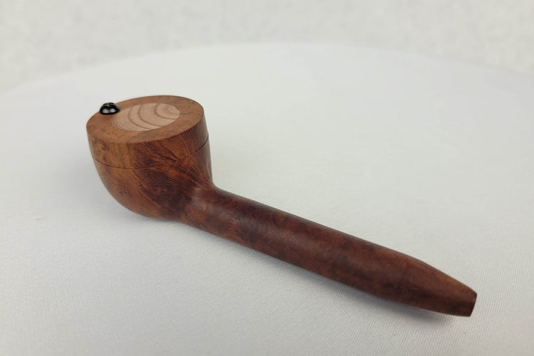 Briarwood Slender Smoking Pipe with Aromatic Red Cedar Inlayed Cap