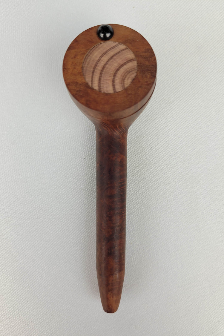 Briarwood Slender Smoking Pipe with Aromatic Red Cedar Inlayed Cap