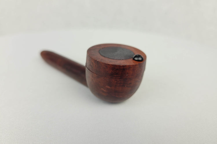 Slender Briarwood Small Bowl Smoking Pipe with Purpleheart Inlayed Cap