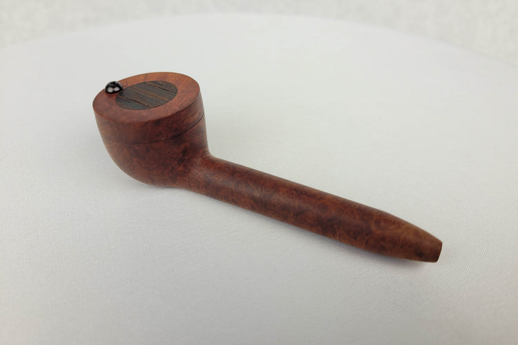 Slender Briarwood Smoking Pipe with a Wenge Inlayed Cap