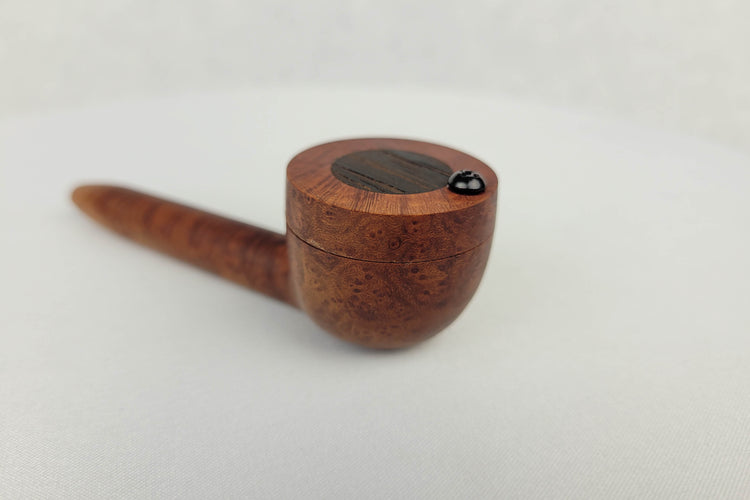 Slender Briarwood Smoking Pipe with a Wenge Inlayed Cap