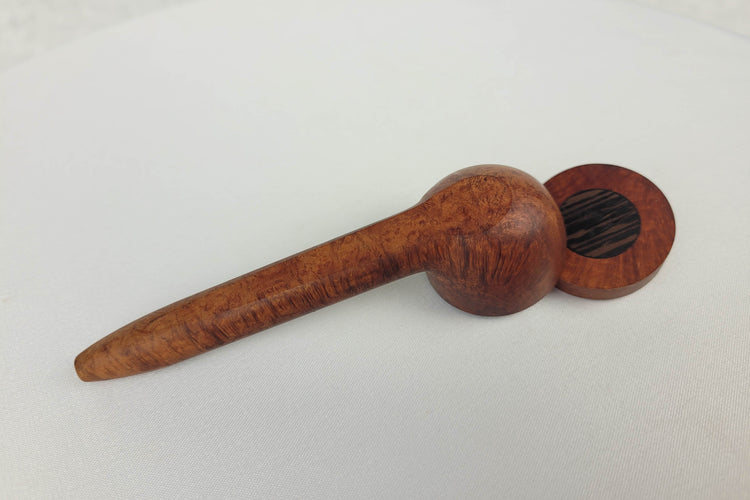 Slender Briarwood Smoking Pipe with a Wenge Inlayed Cap