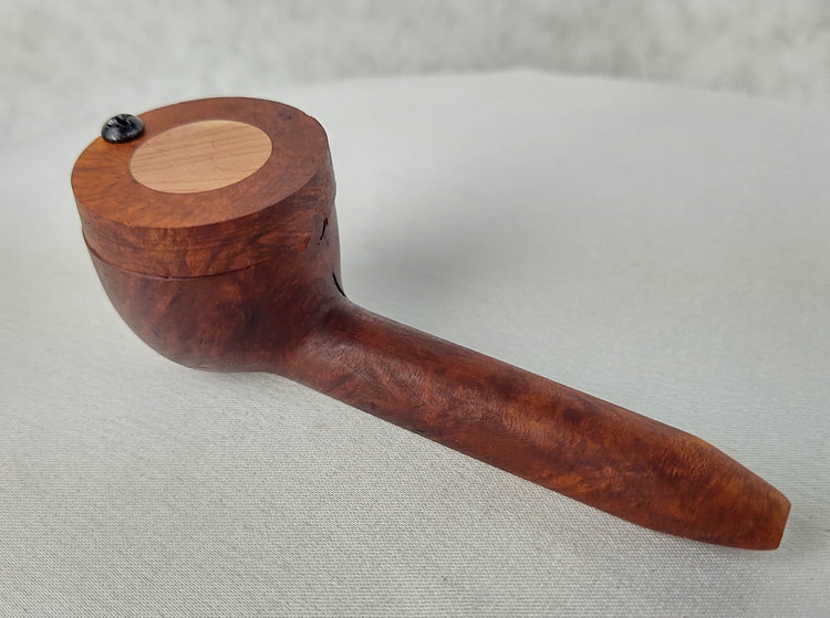 Briarwood Slender Smoking Pipe with Aromatic Red Cedar Inlayed Cap