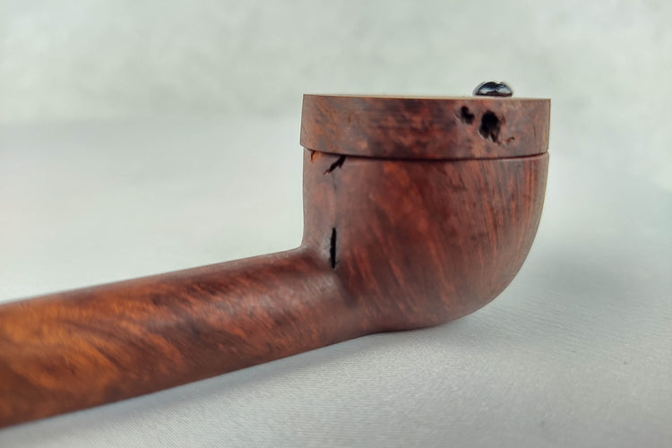 Briarwood Slender Smoking Pipe with Aromatic Red Cedar Inlayed Cap