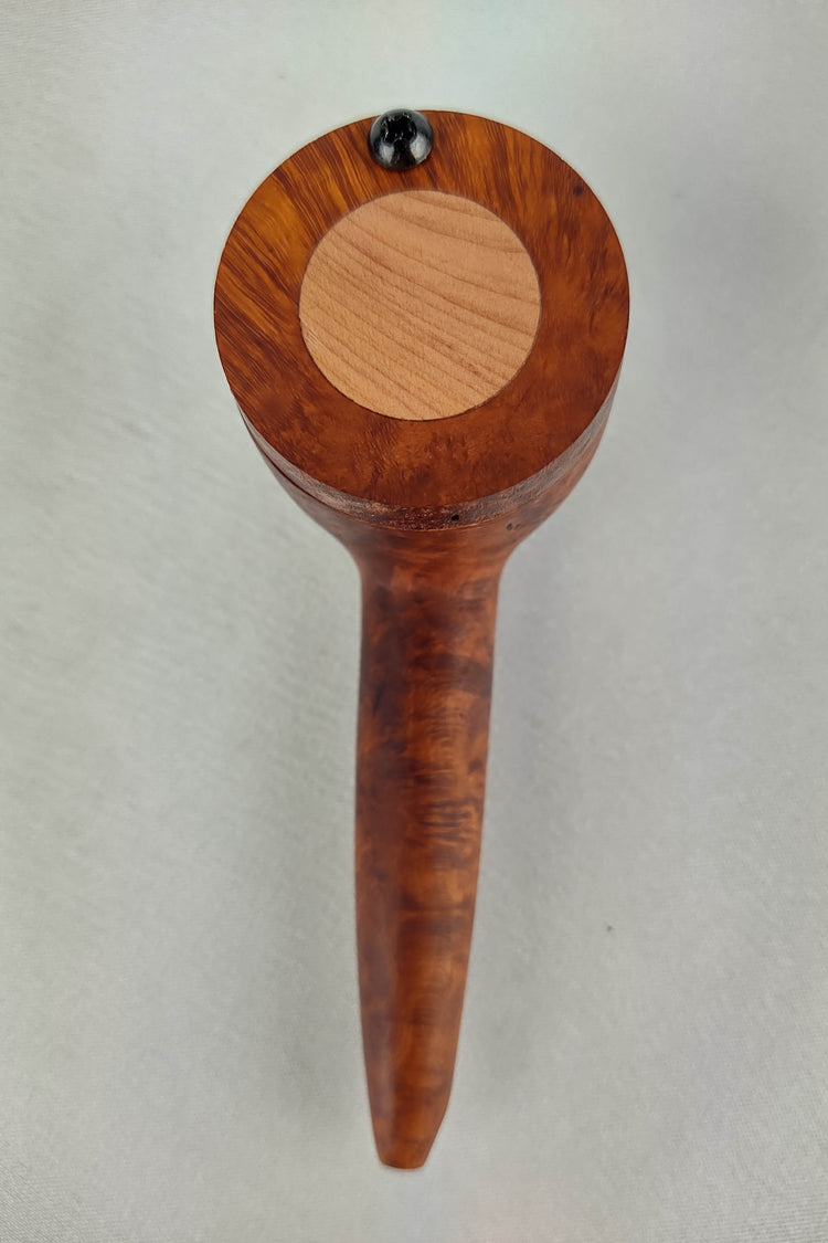 Briarwood Wide Bowl Smoking Pipe with Aromatic Red Cedar Inlayed Cap