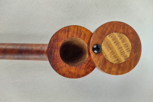 Slender Briarwood Smoking Pipe with Beechwood Inlayed Cap