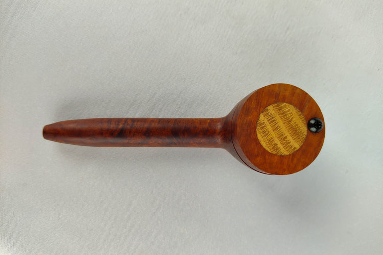 Slender Briarwood Smoking Pipe with Beechwood Inlayed Cap