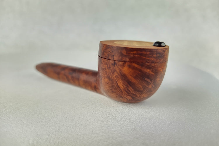 Slender Briarwood Smoking Pipe with Beechwood Inlayed Cap