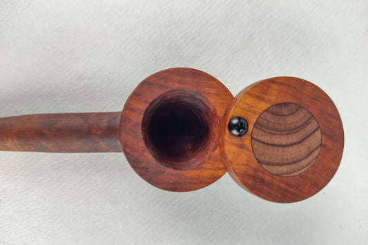 Briarwood Wide Bowl Smoking Pipe with Aromatic Red Cedar Inlayed Cap