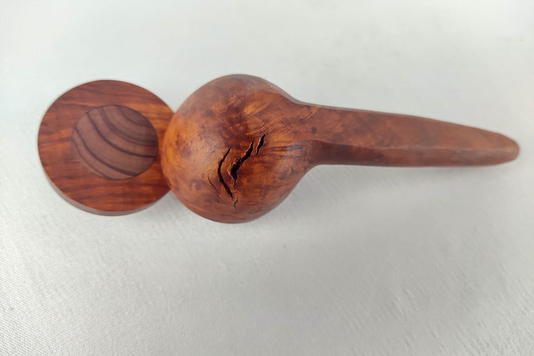 Briarwood Wide Bowl Smoking Pipe with Aromatic Red Cedar Inlayed Cap