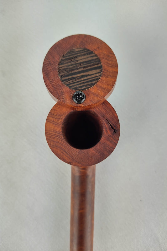 Slender, Small Bowl, Briarwood Smoking Pipe with a Wenge Inlayed Cap