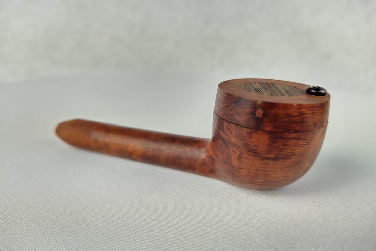 Slender, Small Bowl, Briarwood Smoking Pipe with a Wenge Inlayed Cap