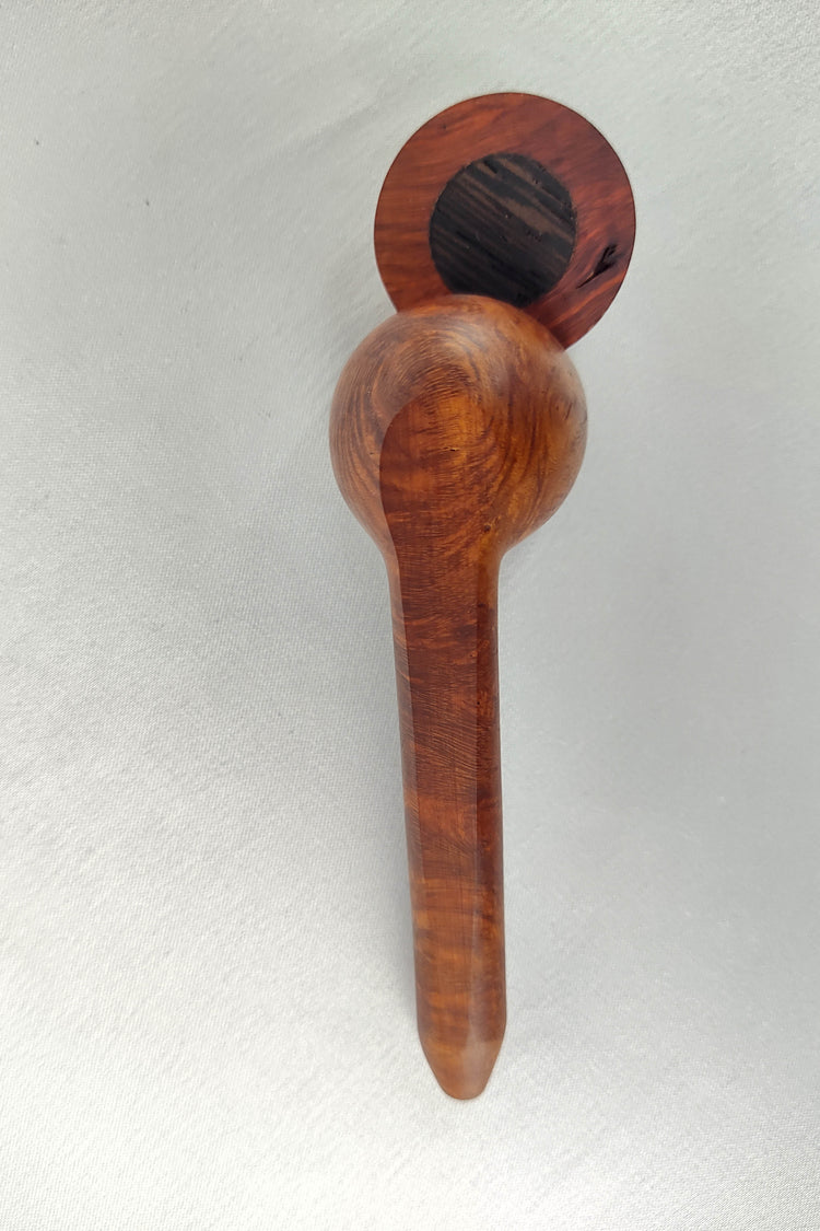 Slender, Small Bowl, Briarwood Smoking Pipe with a Wenge Inlayed Cap