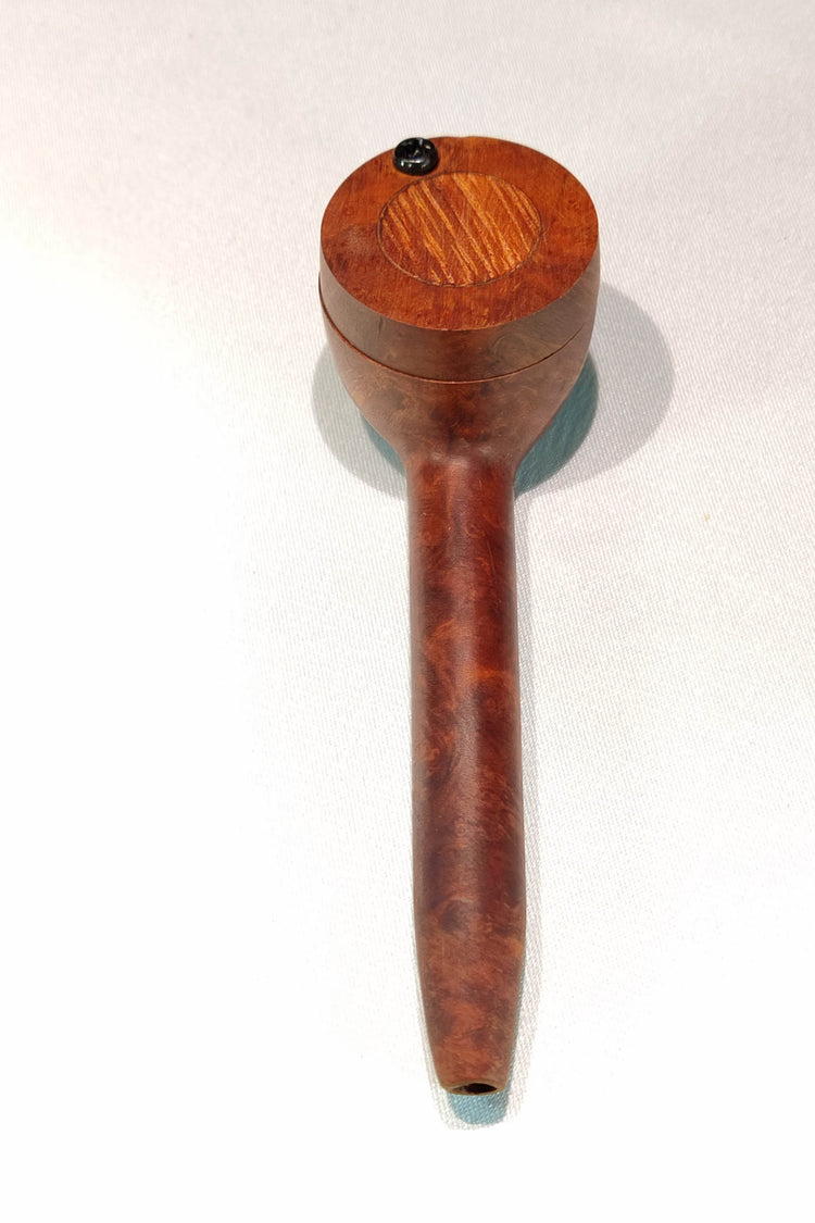 Slender Briarwood Smoking Pipe with Bubinga Inlayed Cap