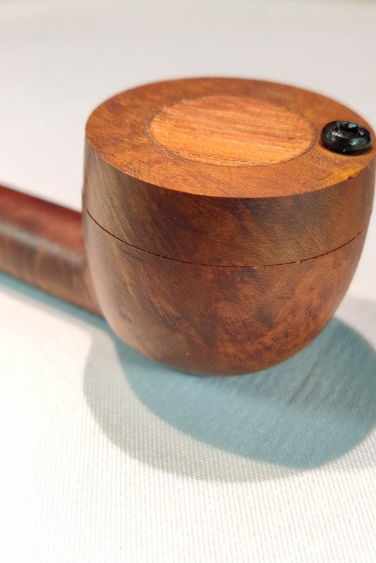 Slender Briarwood Smoking Pipe with Bubinga Inlayed Cap